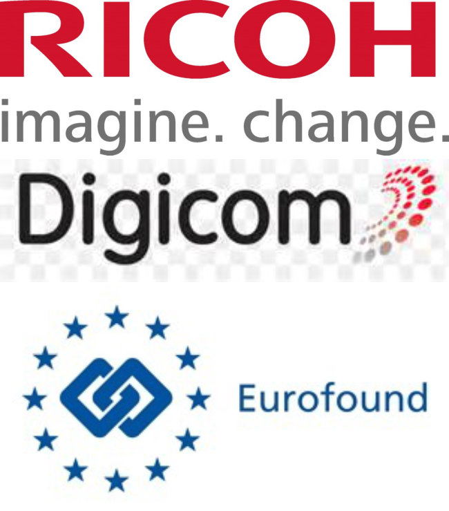 Ricoh, Digicom and Eurofound logos