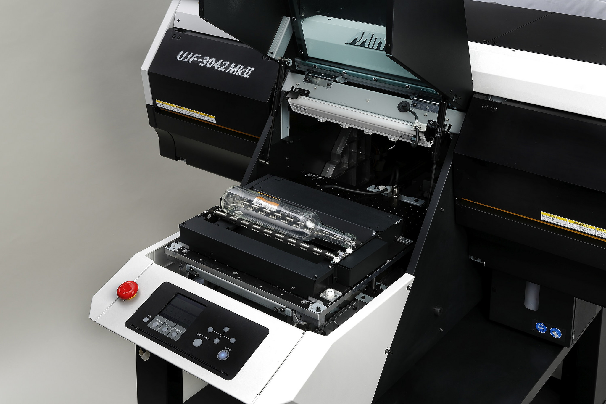 Mimaki’s optional Kebab device extends the capabilities of its new UJF MkII range