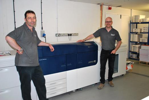 The Xerox Versant 2100 Press with Hunts’ Rich Wickson on the right and Hunts’ Simon Barrett on the left