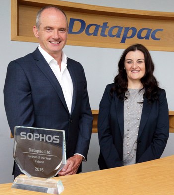 R - L Karen O'Connor, general manager service delivery, Datapac with Dermot Hayden, country manager, Sophos Ireland 