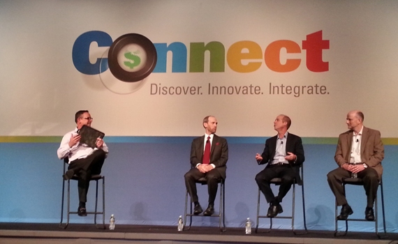 L-R- EFI's Frank Mallozzi and customers at Connect 2014. Attendance for Connect 2015 is up 20%.