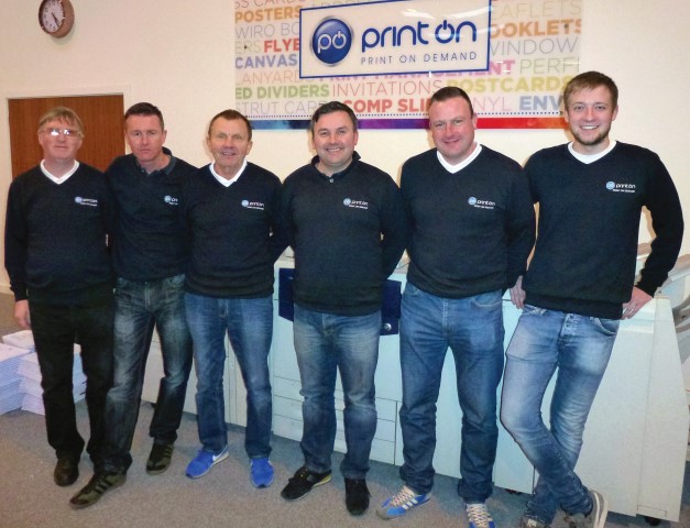 The Print On team with directors Keith and Alex Oldfield pictured centre 