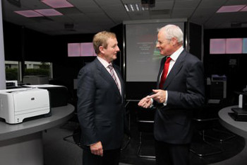 Michael Murphy and An Taoiseach discussing HP in Galway